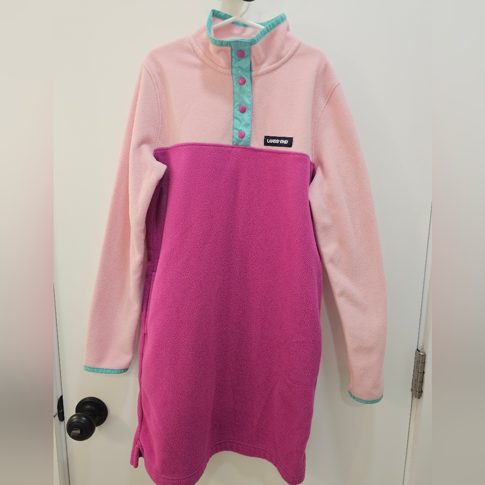 Lands' End Set of Girl's Fleece Dresses, SZ 10-12 - Picture 2 of 3